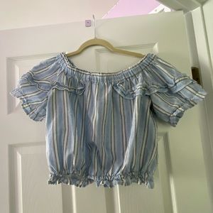 baby blue milkmaid crop top 💙